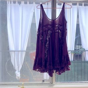 Free People Tank Mink Dress in maroon